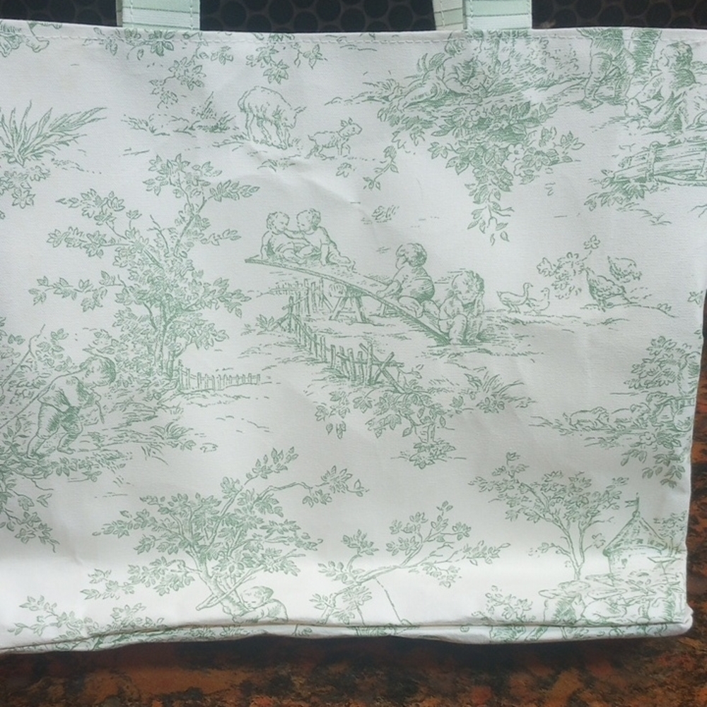 Retro/Vintage Style Toile Tote - Picture 5 of 6